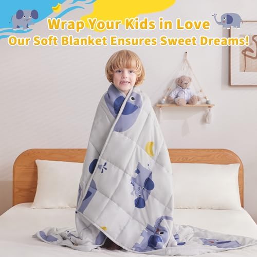anfie Weighted Blanket(40"x60" 7lbs) Weighted Blanket Cooling Blanket for Resting,Throw Size Breathable Blanket with Premium Glass Bead(Grey Elephant) - Image 4