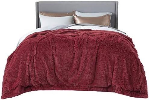 Bedsure Faux Fur Fluffy Sherpa Fleece King Bed Blanket Red 108"x90" by Unknown