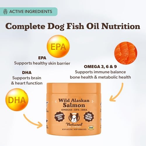 Natural Dog Company Wild Alaskan Salmon Chews for Dogs – Fish Oil Supplement with EPA & DHA for Itchy Skin, Coat, Brain, Joints & Immune Health, Daily Omega-3 Chews, 90 Count - Image 3