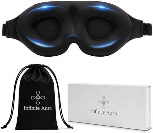 Infinite Aura Sleep Mask – 3D Contoured Eye Mask for Sleeping, Adjustable Strap, Memory Foam, Lightweight & Breathable Blindfold for Travel, Naps, Meditation by Unknown