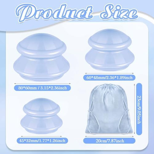 TrelaCo 6 Pcs Silicone Cupping Kit for Massage Therapy,Light Blue - Image 2