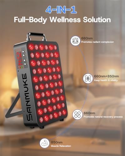 SANMUKE Red Light Therapy for Face & Body 660nm/850nm Skin Rejuvenation - Image 2