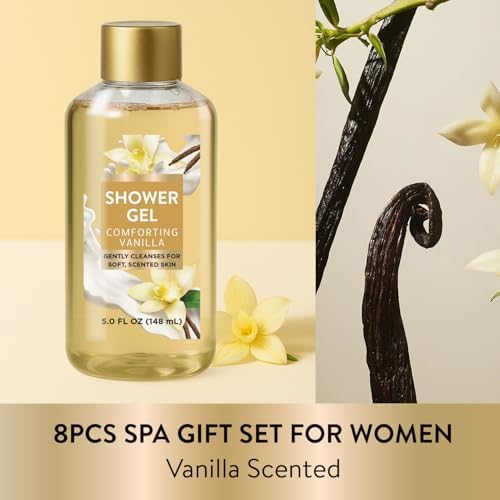 Spa Luxetique Gifts for Women 8pcs Vanilla Bath and Body Works Gift Set for Women Self Care Spa Gift for Womens Birthday Gift for Womens Grandma Mom Sister Friend - Image 3