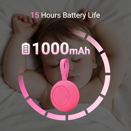 Jaroco Portable Baby Sound Machine [White Noise for Babies Kids Adults][Sleep Soother][12 Soothing Sounds] 15 Hours Battery Life, Registry Gift,Shower,Clips on Baby Stroller Rose - Image 3