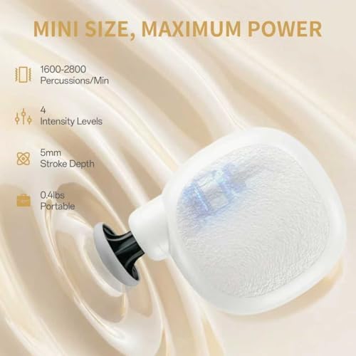 Mini Massage Gun for Face & Body, Portable Facial Massage Gun, Deep Tissue Percussion Muscle Massager with 3 Heads, 80% Smaller, 0.4lbs, 4 Speeds - Image 6