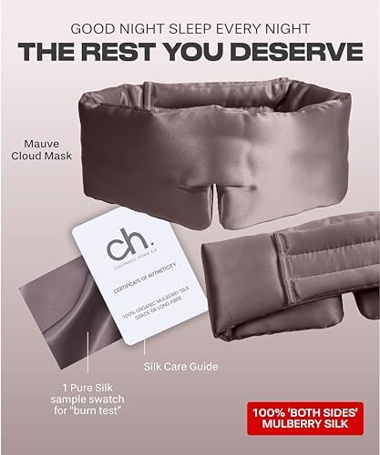 Colorado Home Co Cozy Silk Eye Mask - Blackout, Adjustable for Side Sleepers & Travel, Cloud Eye Covers, Mauve - Image 5