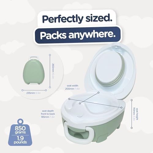 My Carry Potty - Green Pastel Travel Potty, Award-Winning Portable Toddler Toilet Seat for Kids to Take Everywhere - Image 2