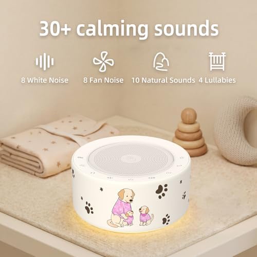Kipcush White Noise Machine for Baby & Adults, Sleep Sound Machine with 30 Soothing Sounds, 8-Color Night Light, Memory Function, White Noise for Sleeping, Nursery, Office, Travel, Relaxation - Image 3