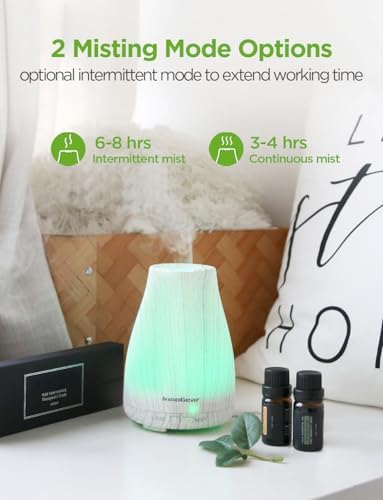 InnoGear 100ml Essential Oil Diffuser for Home with 6 Oils Gift Set, Grey - Image 3