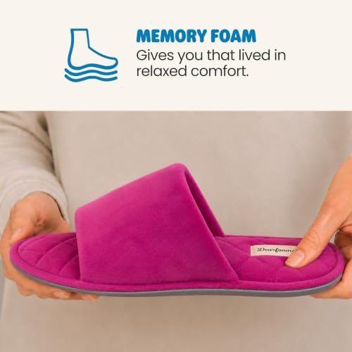Dearfoams womens Slipper Memory Foam Summer House Shoe Beatrice Terry Slide - Image 5