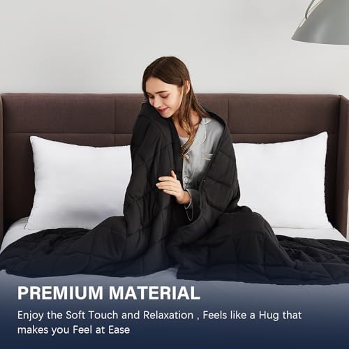 CuteKing Weighted Blanket for Adults (15lbs, 48"x72", Grey) Heavy Blanket for 140-150lbs, Breathable Microfiber Material with Glass Beads All-Season Summer Fall Winter Soft Thick - Image 2