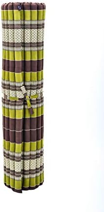 Leewadee - Foldable Floor Mattress - Japanese Roll Up Futon -Trifold Tatami Mat- Guest Floor Bed - Camping Mattress - Thai Massage Mat, Kapok Filled, 75 x 57 inches, Brown Green - Image 4