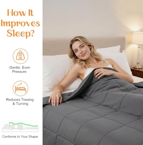 Queen Size Weighted Blanket for Adults (20 lbs 60" x 80") Soft Cotton - Image 3