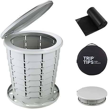 TRIPTIPS Upgrade Retractable Portable Toilet Travel Toilet Adjustable Height Camping Toilet Portable Potty for Adults Kids, Foldable Portable Toilet for Camping/Car by Triptips