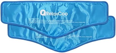 Neck Ice Pack Wrap, RelaxCoo Reusable Gel Ice Pack for Neck Shoulders, Cold Compress Therapy for Pain Relief, Injuries, Swelling, Bruises, Sprains, Inflammation and Cervical Surgery Recovery by RelaxCoo