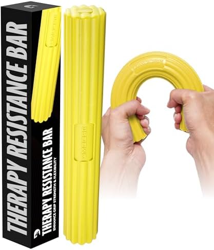 DMoose Fitness Flex Resistance Bar for Physical Therapy - Non-Slip Odorless Material, Exercise Bar for Tennis & Golfers Elbow Tendonitis Relief - Wrist and Forearm Strengthener & Grip Strength Trainer by DMooseFitness