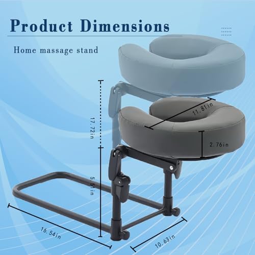 Massage Headrest for Bed, Universal Home Mattress Top Massage Kit, Adjustable Height, Head Holder Face Cradle Face Down Pillow, Home SPA Salon Face Cushion Support Bracket (Black) - Image 2