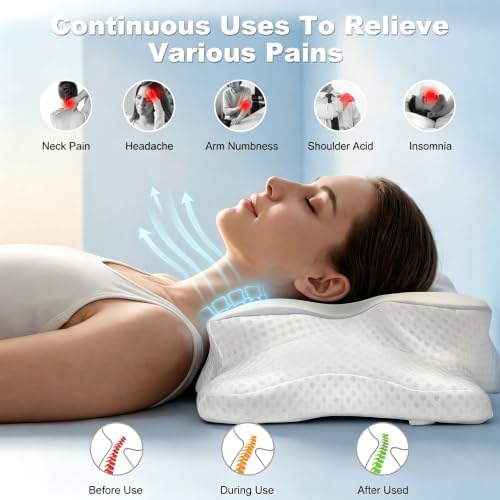 VYLEE Cervical Neck Pillow, Memory Foam Contour Pillow (Grey) - Image 2