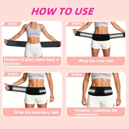 SI Joint Belt for Women, Size L, Sacroiliac Support & Sacral Brace - Image 6