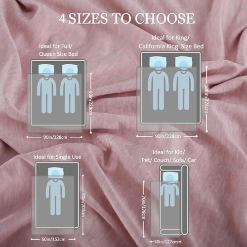 CHOSHOME Cooling Blanket for Hot Sleepers Lightweight Summer Cold Thin Blankets for Sleeping, Hot Flashes Night Sweats, Soft Blanket for Bed, King Size, Pink - Image 6