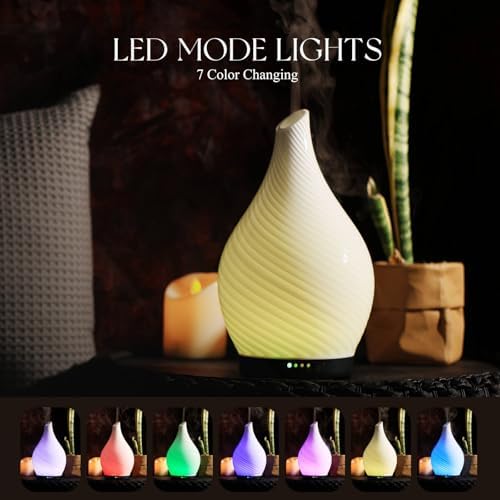 Porseme Essential Oil Diffuser 280ml Handmade Glass Diffuser 7H Runtime - Image 3
