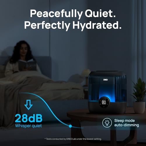 DREO 6L Humidifiers for Bedroom, 60H Runtime, 28 dB Quiet, HM524, Black - Image 6