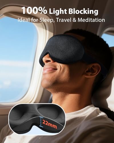 MABAO Weighted Sleep Mask, 100% Blackout Blindfold for Sleeping, Black - Image 2