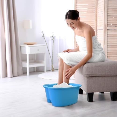 Ownest Extra Large Foot Bath Basin, Health Foot Soaking Bath Basin for Soaking Feet & Peducure, Home SPA Massager Tub, SPA Tool for Women and Men, Light Blue, 1 Count - Image 4