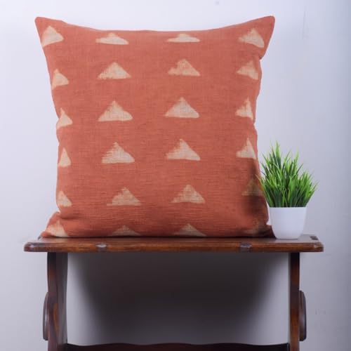 Trade Star Farmhouse Designer Cushion Cover 100% Cotton Pillow Cover for Home Decor Handloomed Pillow Case Throw Cushion Cover Decorative Indian Modern Luxury (Rust MAPPLE 18X18 INCHES) - Image 3