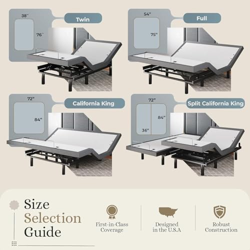 Sven & Son Classic Adjustable Bed Base, Head and Foot Lift, Massage, Under-Bed Lights, USB, Memory, Zero Gravity Smart Frame - Split California King - Image 6