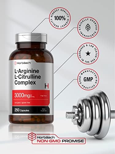 Horbäach L-Arginine L-Citrulline Complex | 3000mg | 250 Capsules - Image 5