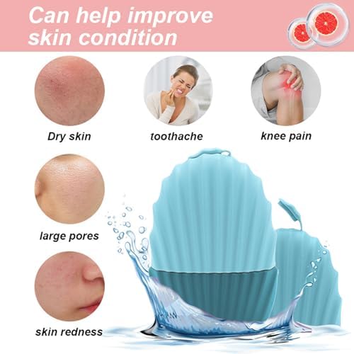 Ice Roller for Face and Eye, 2 Reusable Silicone Ice Facial Roller Ice Holder, Face Ice Mold Skin Care, Ice Cube Roller for Shrink Pores Anti Wrinkle Reduce Puffiness, (Black,Blue) - Image 5