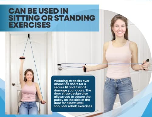 LiftAid Shoulder Pulley for Physical Therapy with Exercise Guide - Improves Shoulder Strength & Range of Motion - Reduces Pain, Helps in Muscle Recovery - Physical Therapy Equipment (Blue) - Image 4