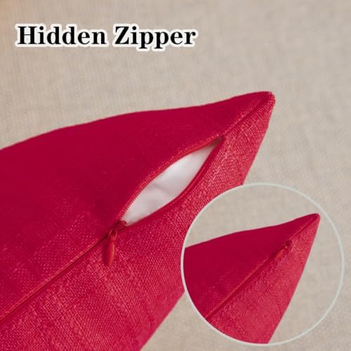 Kevin Textile Outdoor Waterproof 22”x22” Pillow Covers 2 Pack, Xmas Red - Image 3