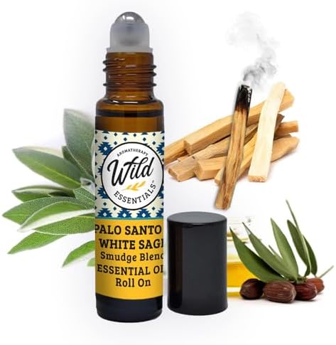 Wild Essentials Smudge Blend Essential Oil Roll On, 10ml, Cleansing, Purifying, Calming, 100% Pure, Premium Grade Essential Oils, Organic Jojoba Oil, Ready to Use, Moisturizer, All Natural by WildEssentials