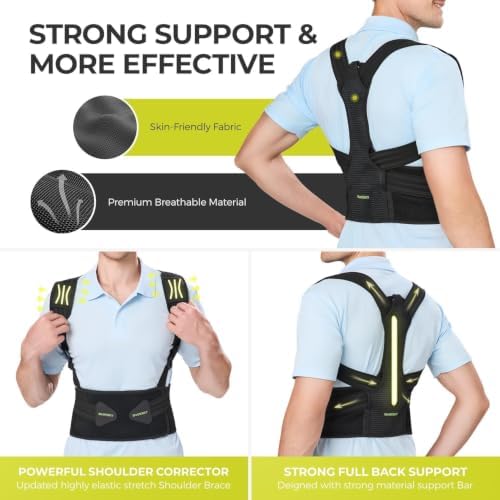 SHAPERKY Posture Corrector for Women and Men - Adjustable Upper Back Brace - Breathable Back Support straightener - Providing Pain Relief from Lumbar&Shoulder (S-M) - Image 3