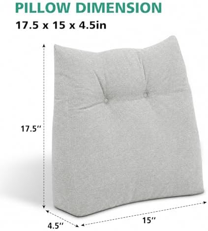 Shinnwa Lumbar Support Pillow for Office Chair, Memory Foam Back Support Pillow for Back Pain Relief, Car, Chair and Couch, 17.5x15x4.5in, Light Grey - Image 3