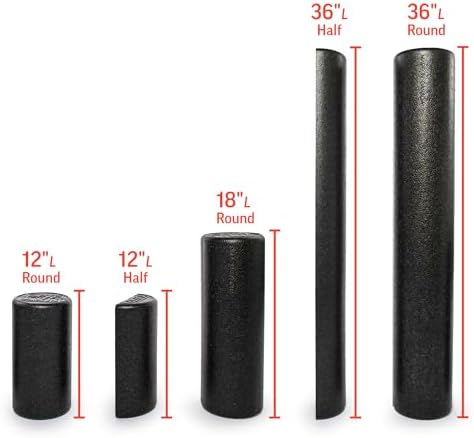 OPTP AXIS Firm Density Foam Roller – Round, Black, 18"L X 6" - Image 6