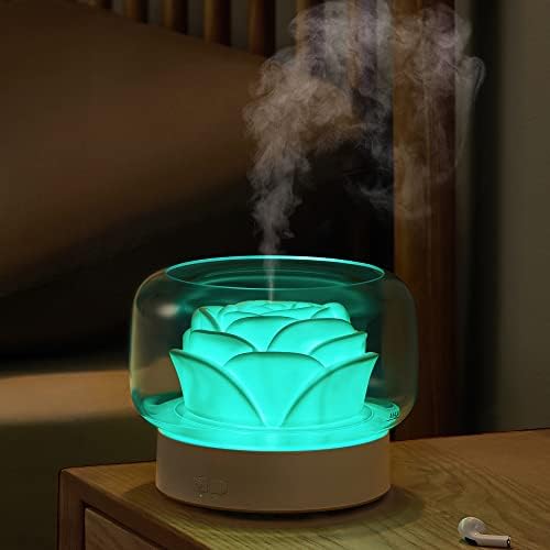 Diffusers for Essential Oils Large Room: SEVEYEE 500ml Aromatherapy Diffuser for Home Bedroom - Big Capacity Running 24 Hours Waterless Auto Off with 7 Colors Lights - White by SEVEYEE