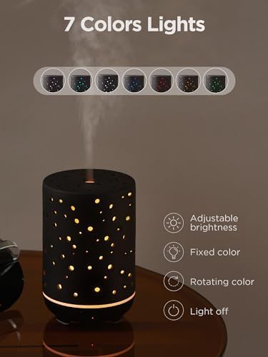 InnoGear 150ml Ceramic Essential Oil Diffuser, Diffusers for Home, Black - Image 6