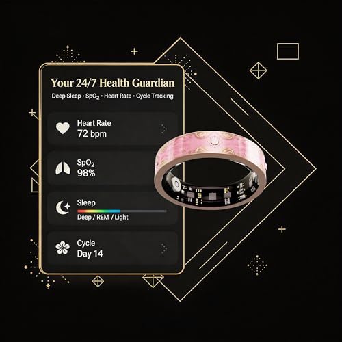 Smart Ring for Women, Baroque Inspired Design (Pink,8#) - Image 5