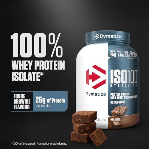 Dymatize ISO100 Protein Powder, 100% Whey Isolate, Fudge Brownie - Image 2