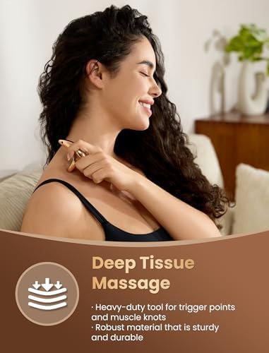 lifechill Trigger Point Massage Tool for Gua Sha, Lymphatic Drainage Massager, Deep Tissue Thumb Saver Acupressure Tool for Full Body Pain Relief, Gold - Image 3