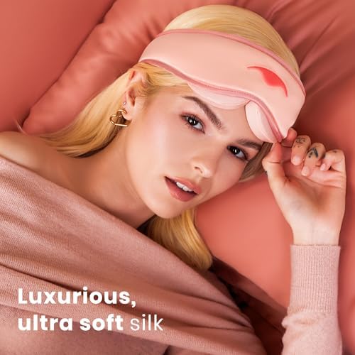 Manta Silk Mask - 100% Blackout Silky Sleep Mask, 22 Momme Premium Silk Eye Mask for Deep Sleep, Breathable & Machine Washable (Pink) - Image 2
