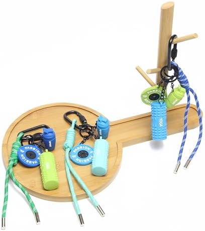 15PCS Fitness Yoga Keychain Set, Gym Accessories with Weight Plate Bottle Large Foam Roller Loops Clips for Keys Bags - Image 2