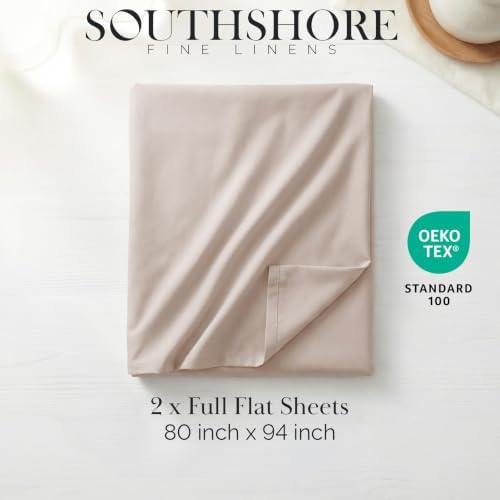 Twin XL Flat Sheets Only 66x102 Twin XL Top Sheet 2 Pack Natural Beige - Image 2