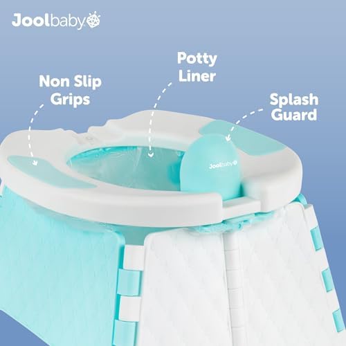 Jool Baby Portable Potty Training Chair with Travel Bag and 30 Liners, Foldable, Indoor/Outdoor Use, Camping (Aqua) - Image 4