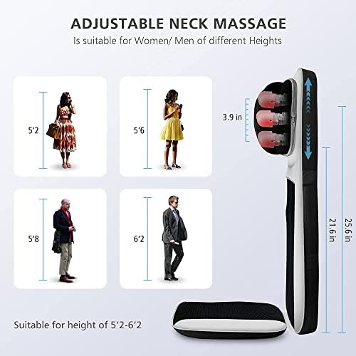 Snailax Back Massager with Heat, Adjustable Shiatsu Neck Massage Chair Pad - Image 6