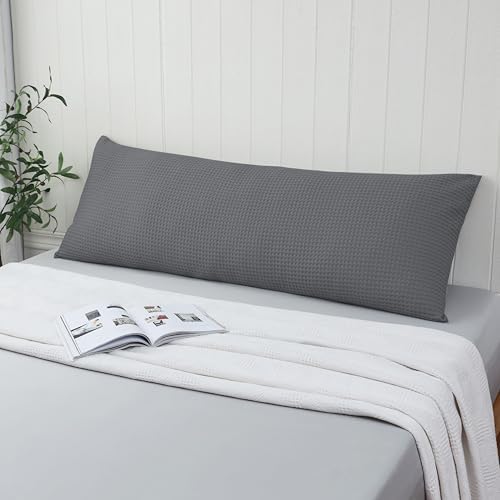 100% Egyptian Cotton 600 TC Waffle Weave Body Pillowcase with Zipper - Image 6