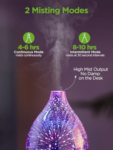 InnoGear 150ml Handmade 3D Glass Essential Oil Diffusers for Home Room - Image 3